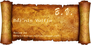 Bónis Vulfia névjegykártya